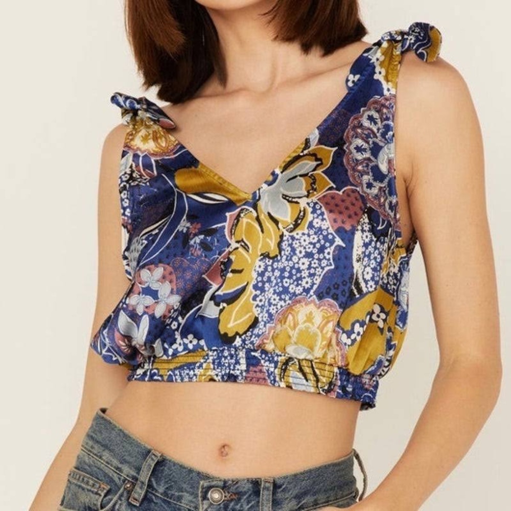 Free people ocean combo crop top NWT